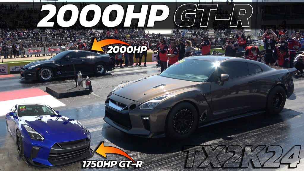 2000hp Nissan GT R vs 2000hp GTR & 1750hp GTR Drag Racing @ Texas Motorplex