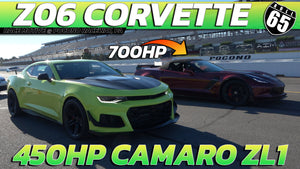 Camaro ZL1 vs Z06 Corvette: 3-Round Showdown at Pocono Raceway!