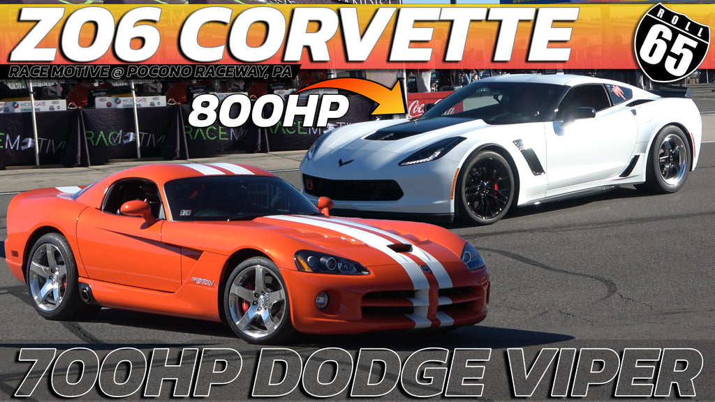 700hp Viper vs 800hp Z06 Corvette Rematch @ Race Motive Pocono Raceway