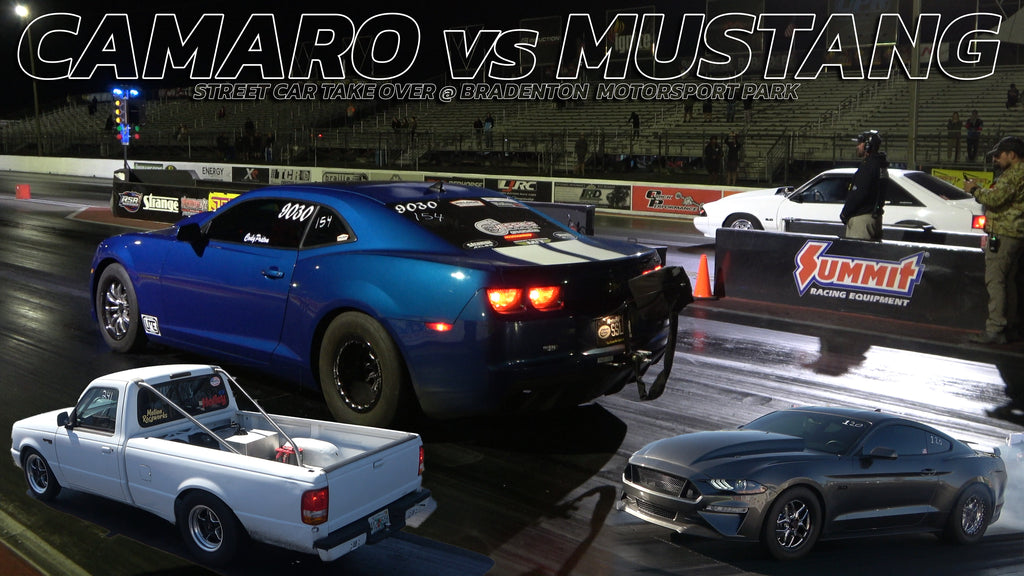 Camaro vs Mustang's Drag Race @ Street Car Take Over