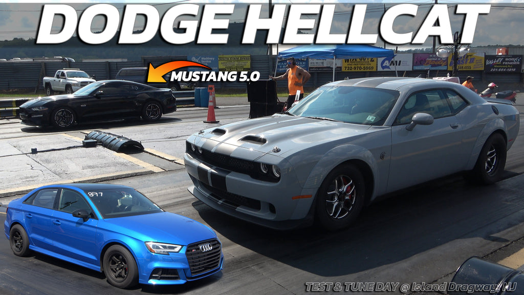 Dodge Hellcat vs Mustang & Audi S3 & Camaro @ Island dragway