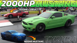 2000HP Mustang vs 1550hp Corvette & 1800HP Mustang @ TX2k24 Texas Motorplex